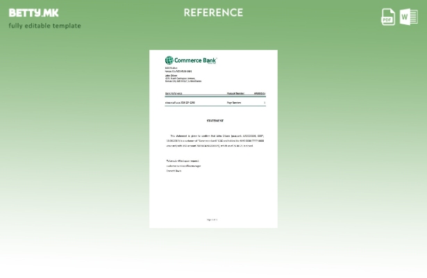 Референтен шаблон за затворање на Commerce банка во модерен стил